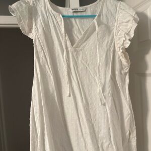 Ruffled White Textured Top